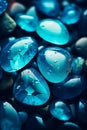 Beautiful opal stone pebbles background. Vertical background with blue stones, phone screensaver