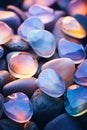 Beautiful opal stone pebbles background. Vertical background with colorful stones, phone screensaver