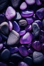 Beautiful opal stone pebbles background. Vertical background with purple stones, phone screensaver