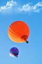 Beautiful orange and blue hot air balloon Royalty Free Stock Photo