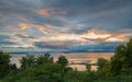 Vibrant sunset over Lake Champlain Royalty Free Stock Photo