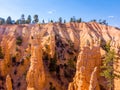 Beautiful orange Bryce canyon cliffs