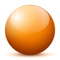 Sphere - Simple Orange Shiny 3D Sphere with Bright Reflection - Vector Illustration