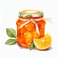 beautiful orange jam jar clipart illustration