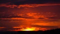 Beautiful orange sunrise with stadium silhouette under the sun Royalty Free Stock Photo