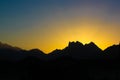 Beautiful orange sunset in mountains. Hurghada, Egypt Royalty Free Stock Photo