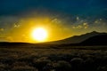 Beautiful orange sunset over the mountain Royalty Free Stock Photo