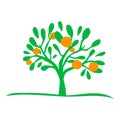 Beautiful orange tree silhouette icon