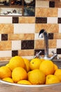 Beautiful oranges in the kitchen. Juicy fruits