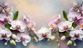 beautiful orchid flowers make a pretty floral background or border