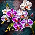 Beautiful orchids in full bloom - ai generated image