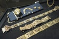 Beautiful Oriental Turkish gold and silver bracelets handmade Royalty Free Stock Photo
