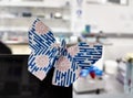 Beautiful origami butterfly as decoration, japanese tradition and culture