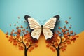 beautiful origami butterfly paper art AI generated