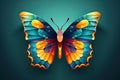 beautiful origami colorful butterfly AI generated