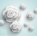 Beautiful origami flowers abstract background
