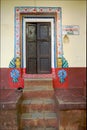 Beautiful ornament house entrance wooden door