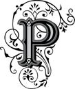 Beautiful ornament, Letter P