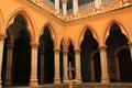 Beautiful pillars and arches in the palace of bangalore. Royalty Free Stock Photo