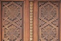 Ornaments on the wooden church doors in armenian medieval monastery