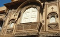 Beautiful ornate balcony of old traditional rajastani house,India