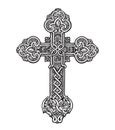Beautiful ornate cross. Sketch vector illustration Royalty Free Stock Photo