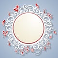 Beautiful Ornate Decorative Holiday Frame (Vector) Royalty Free Stock Photo
