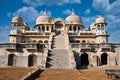 The beautiful ornate domes and arches of a traditional North Indian palace in Mandawa, Rajasthan Royalty Free Stock Photo