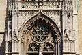 Beautiful ornate stone rose window of the Matthias church. Royalty Free Stock Photo