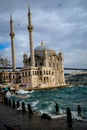 Beautiful Ortakoy Mosque and the Bosporus, Istanbul, Turkey Royalty Free Stock Photo