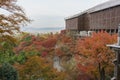 The beautiful Otowa-san Kiyomizu-dera under repairment with fall