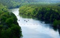 Beautiful Ouachita River Below Blakely Dam from Lake Ouachita into Lake Hamilton, AR Royalty Free Stock Photo