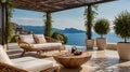 A beautiful out door setting setup and ocean