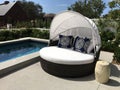 Beautiful Outdoor Patio Pool and Cabana Royalty Free Stock Photo