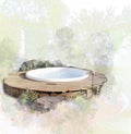 Beautiful outdoor Spa in the backyard garden provides restful relaxation