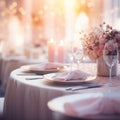 Beautiful outdoor table setting with flowers and candles Royalty Free Stock Photo