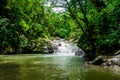 Beautiful outdoor view of the Minca waterfall surrounding of nature, Santa Marta, Colombia