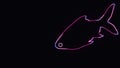 Beautiful outline of Tinfoil barb fish Barbonymus schwanenfeldii, with neon lighting.