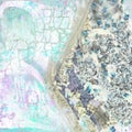 Beautiful overflowing watercolor swirls, ripples, strikes in bright and light blue, pink and purple colors.Fine Lace and Cobweb