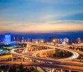 Beautiful overpass in nightfall Royalty Free Stock Photo