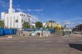 Beautiful overview of waste recycling station. Europe. Sweden.