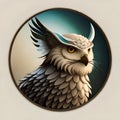 Beautiful owl illustration - ai generated image Royalty Free Stock Photo