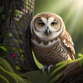 Beautiful owl illustration - ai generated image Royalty Free Stock Photo