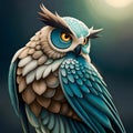 Beautiful owl illustration - ai generated image Royalty Free Stock Photo