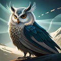 Beautiful owl illustration - ai generated image Royalty Free Stock Photo