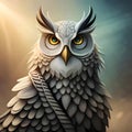 Beautiful owl illustration - ai generated image Royalty Free Stock Photo