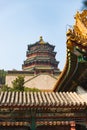 Pagoda and building roofs in Summer Palace, Beijing, China Royalty Free Stock Photo