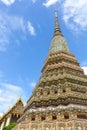 Beautiful pagoda with blue sky at Wat Pho temple, Bangkok Thailand Royalty Free Stock Photo