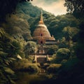 Beautiful pagoda in the jungle