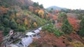 The beautiful Pagoda of Otowa-san Kiyomizu-dera in fall color